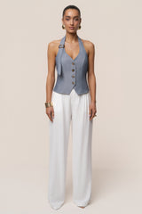 Blue Clean Slate Halter Vest