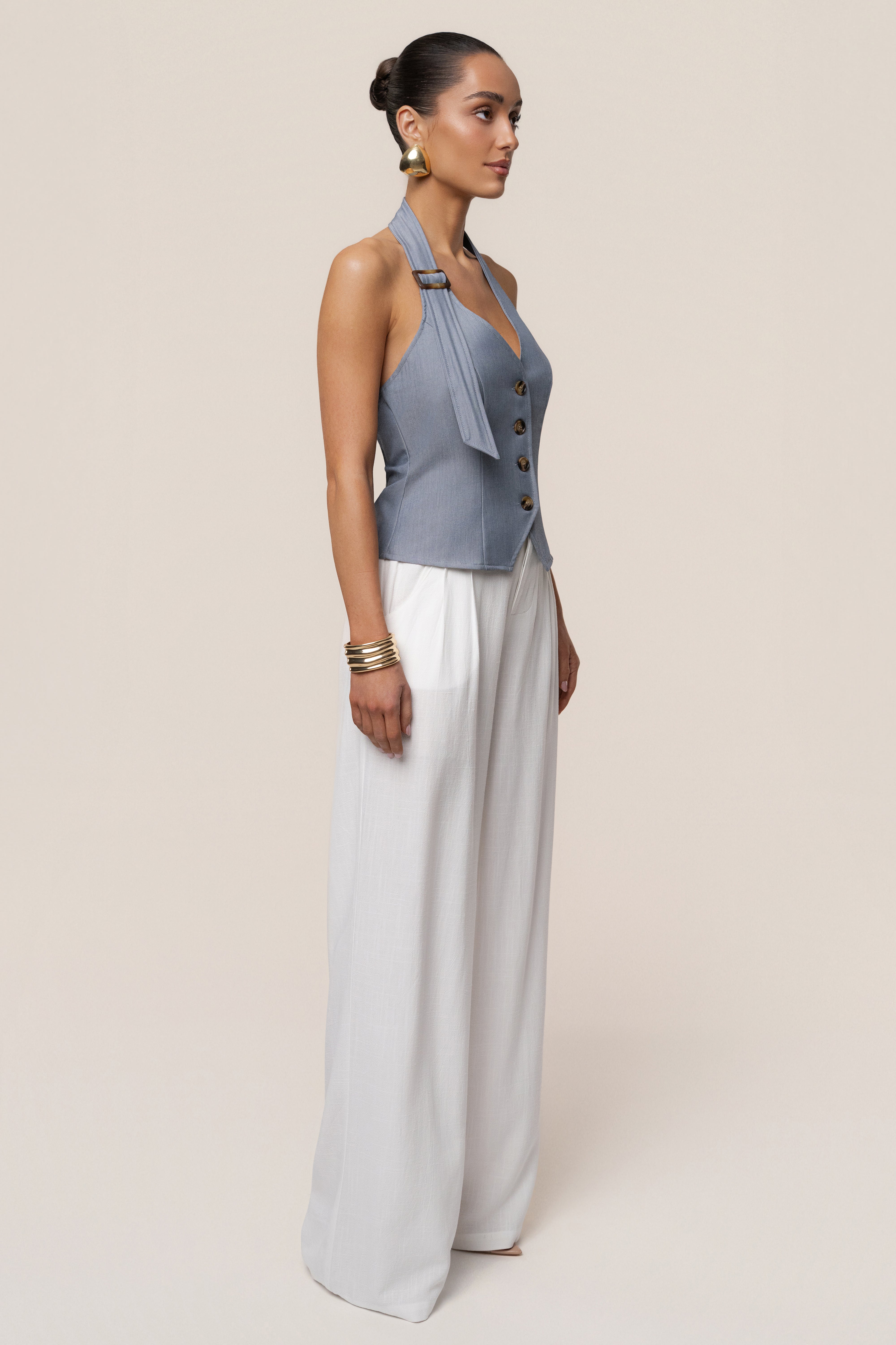 Blue Clean Slate Halter Vest