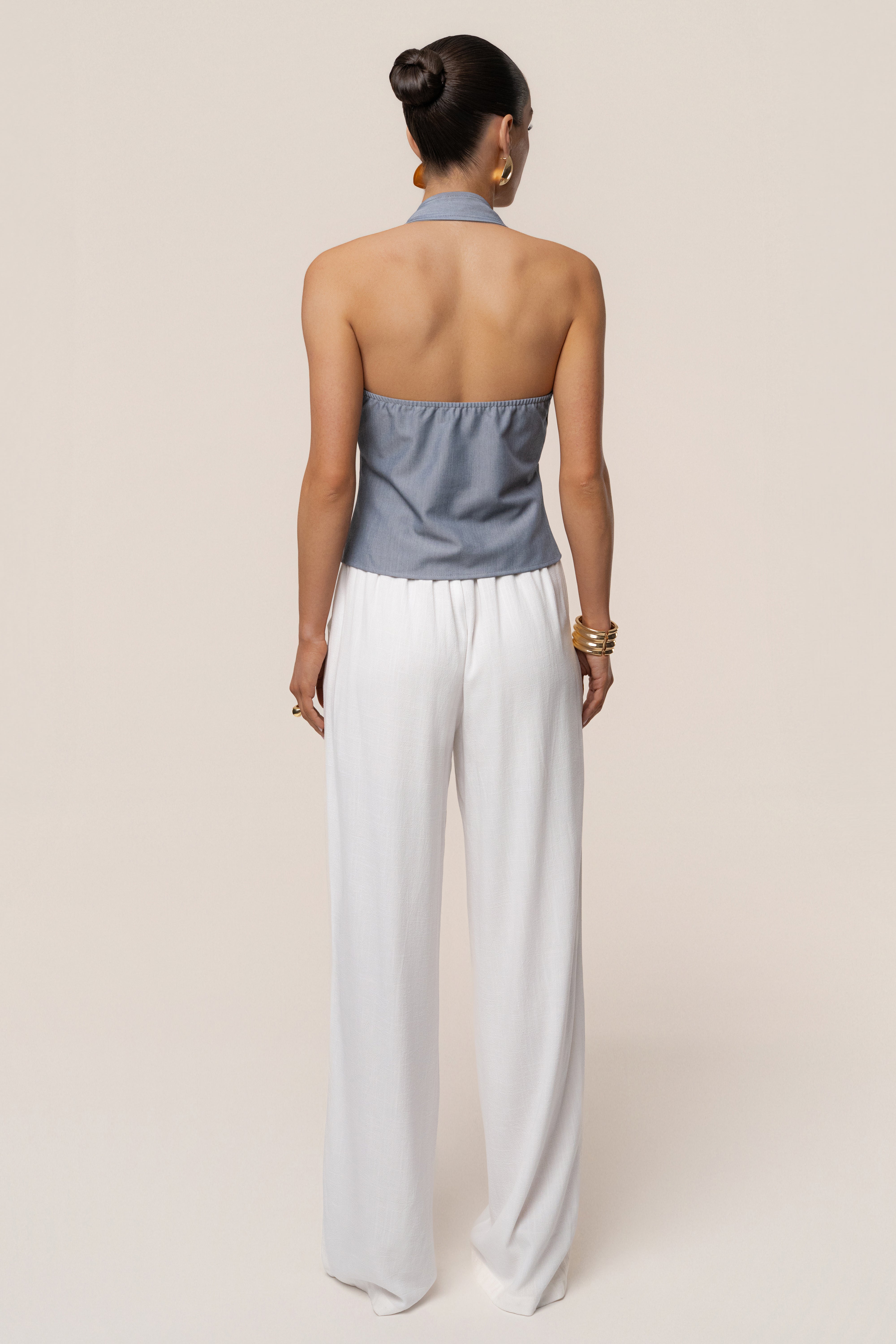 Blue Clean Slate Halter Vest