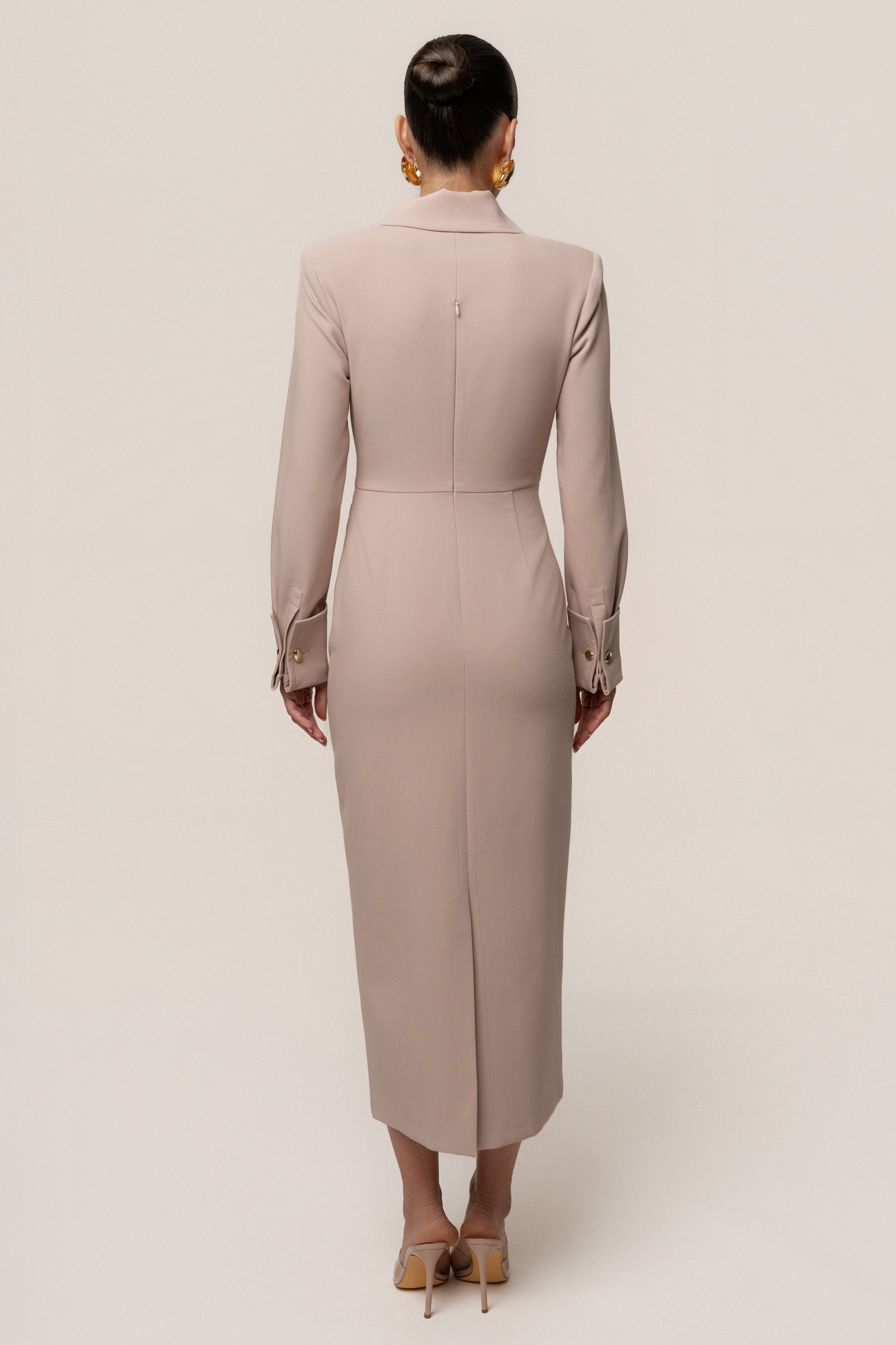Taupe Manifest Blazer Midi Dress