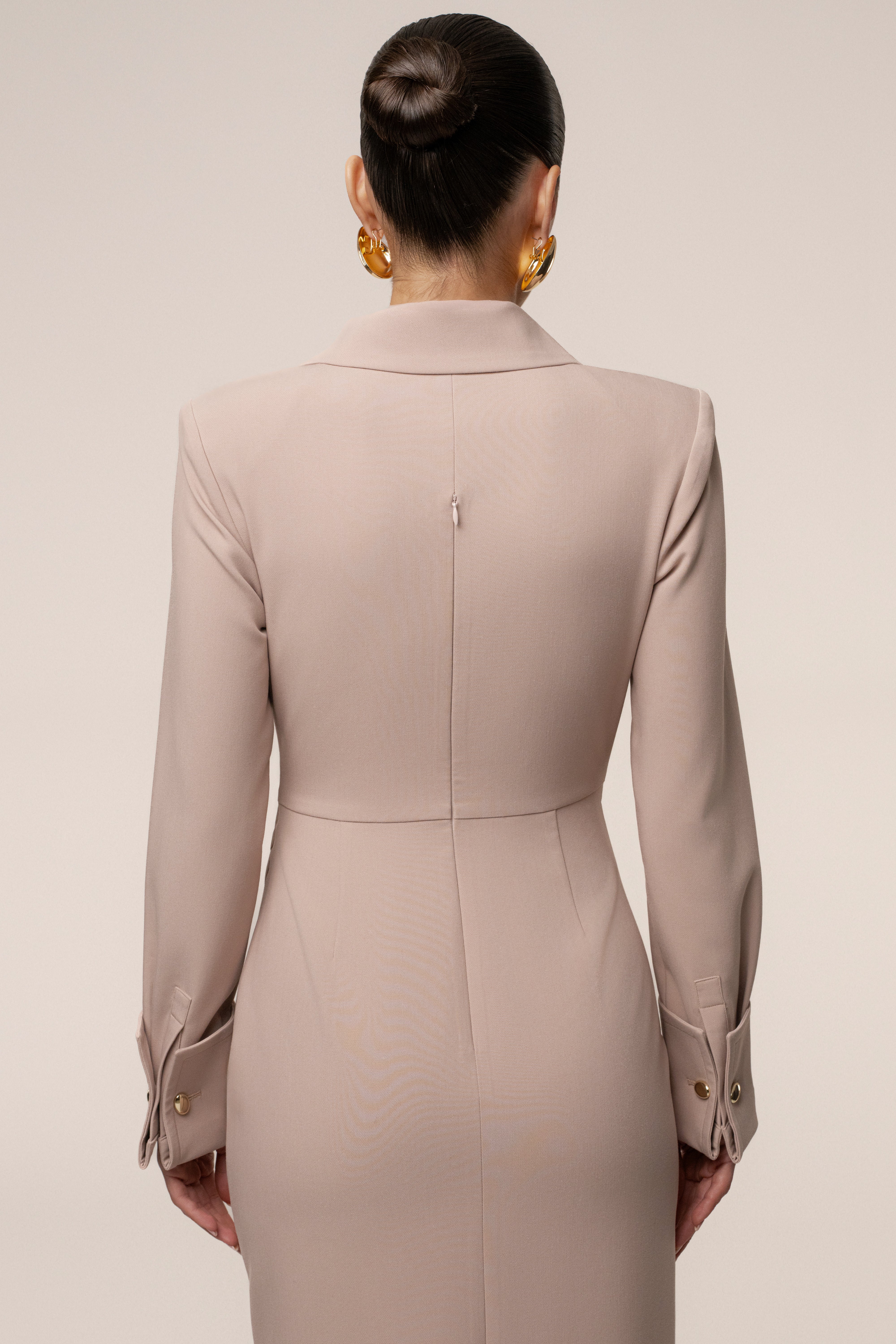 Taupe Manifest Blazer Midi Dress