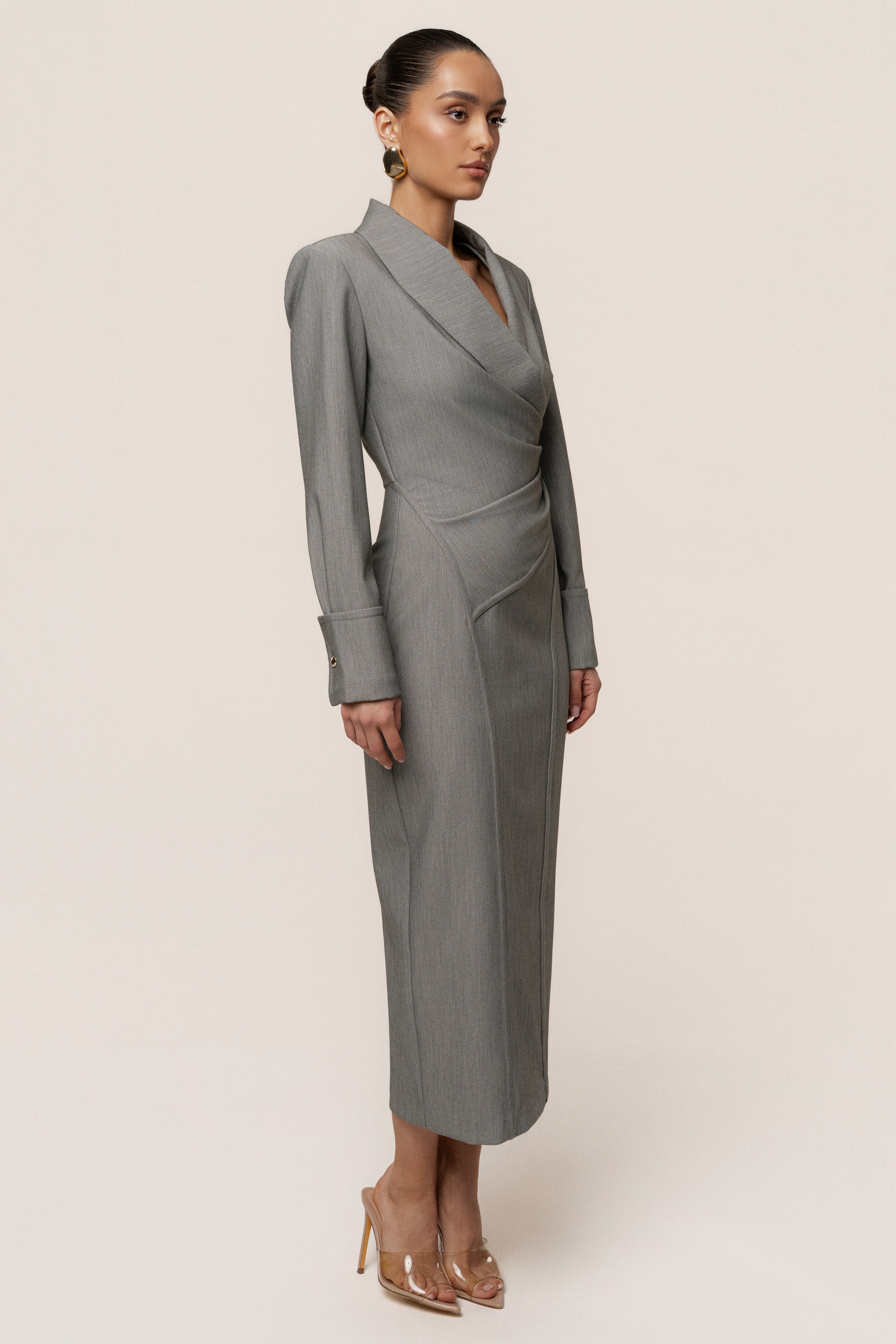 Grey Manifest Blazer Midi Dress