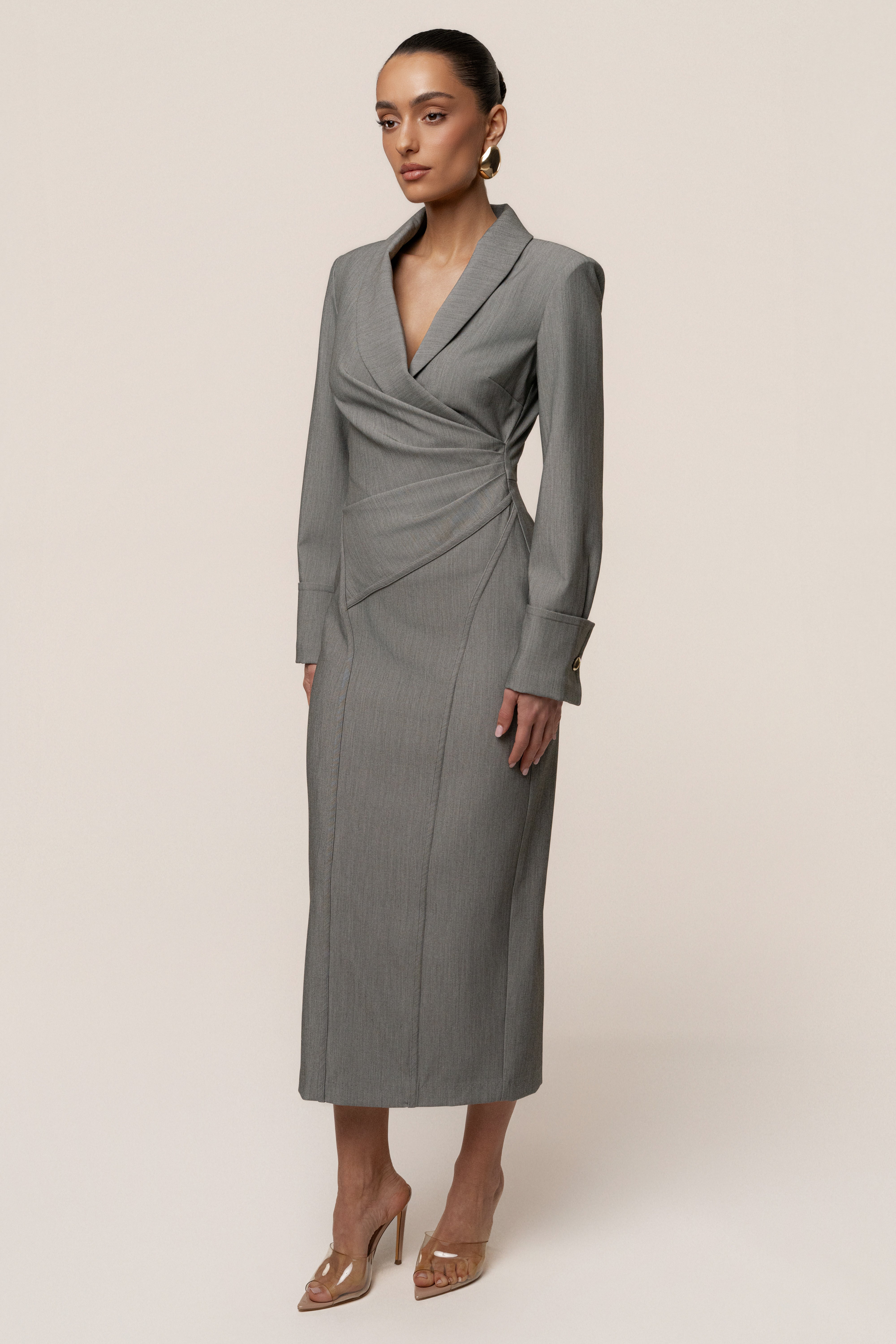 Grey Manifest Blazer Midi Dress
