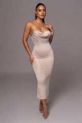 Champagne Visions Of You Midi Dress