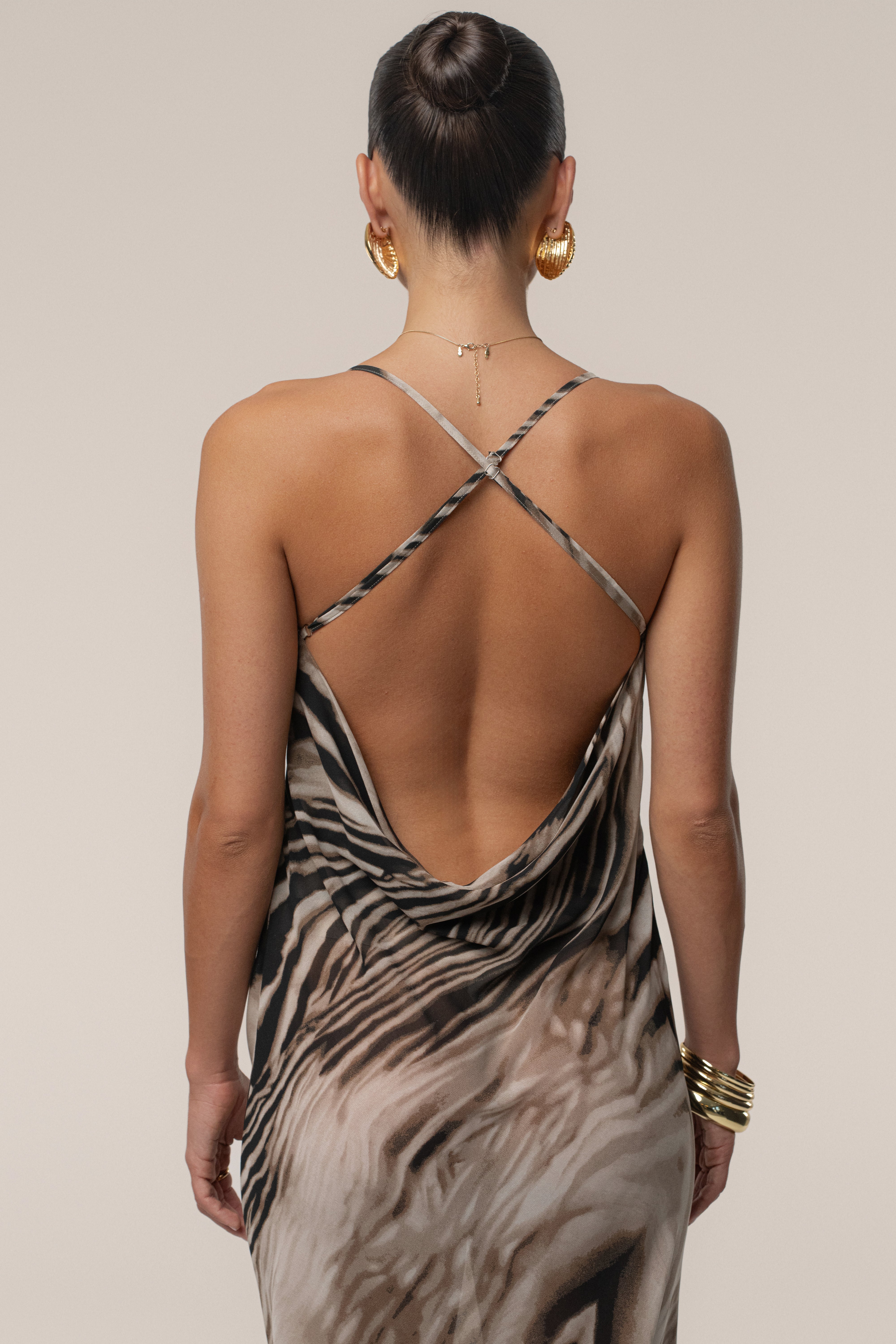 Brown Zebra Print Infinite Journey Maxi Dress