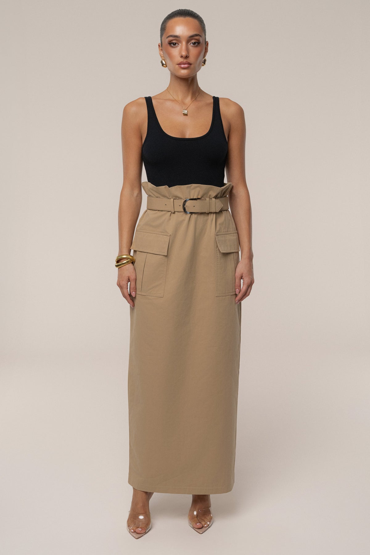 Khaki New Edge Cargo Skirt