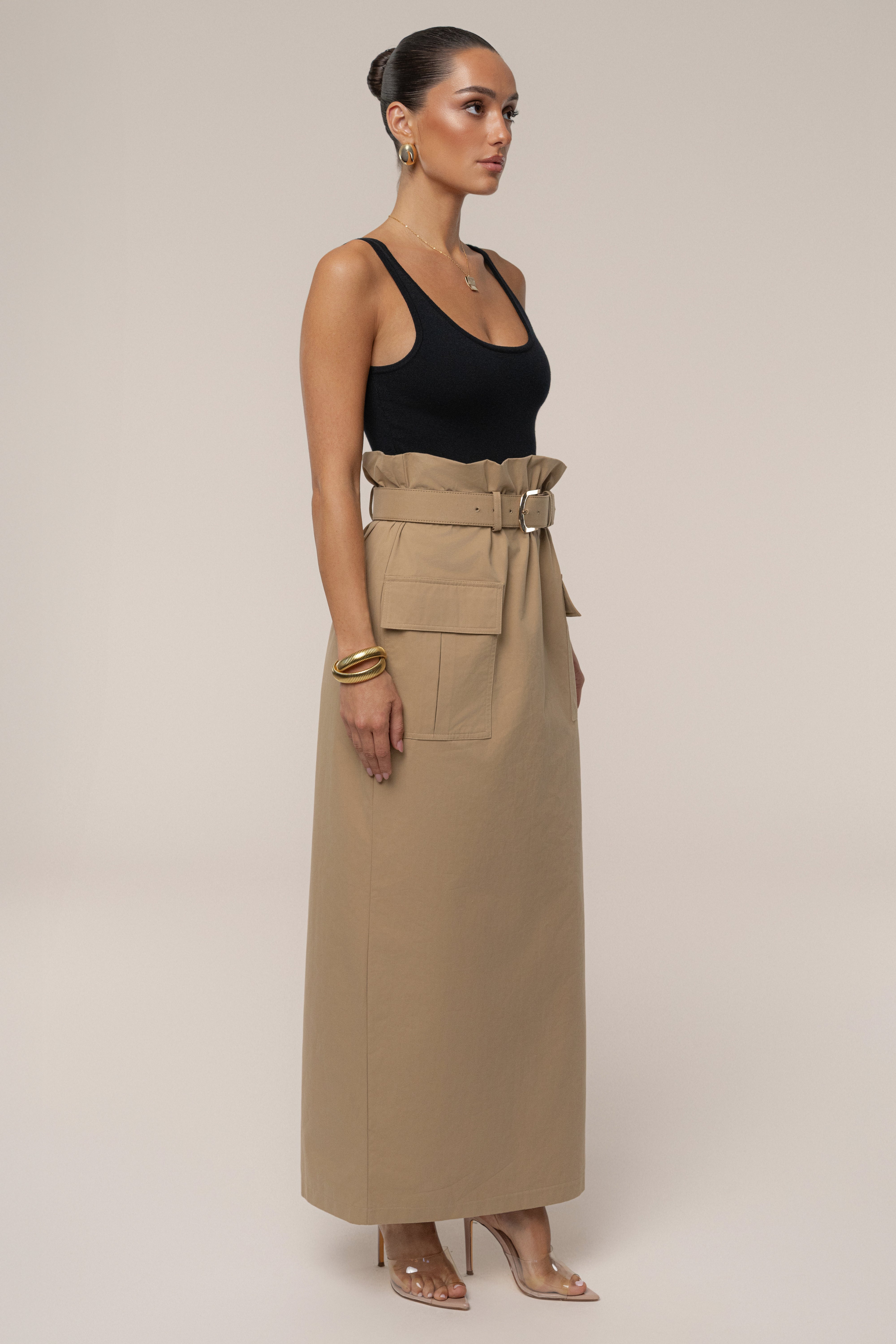 Khaki New Edge Cargo Skirt