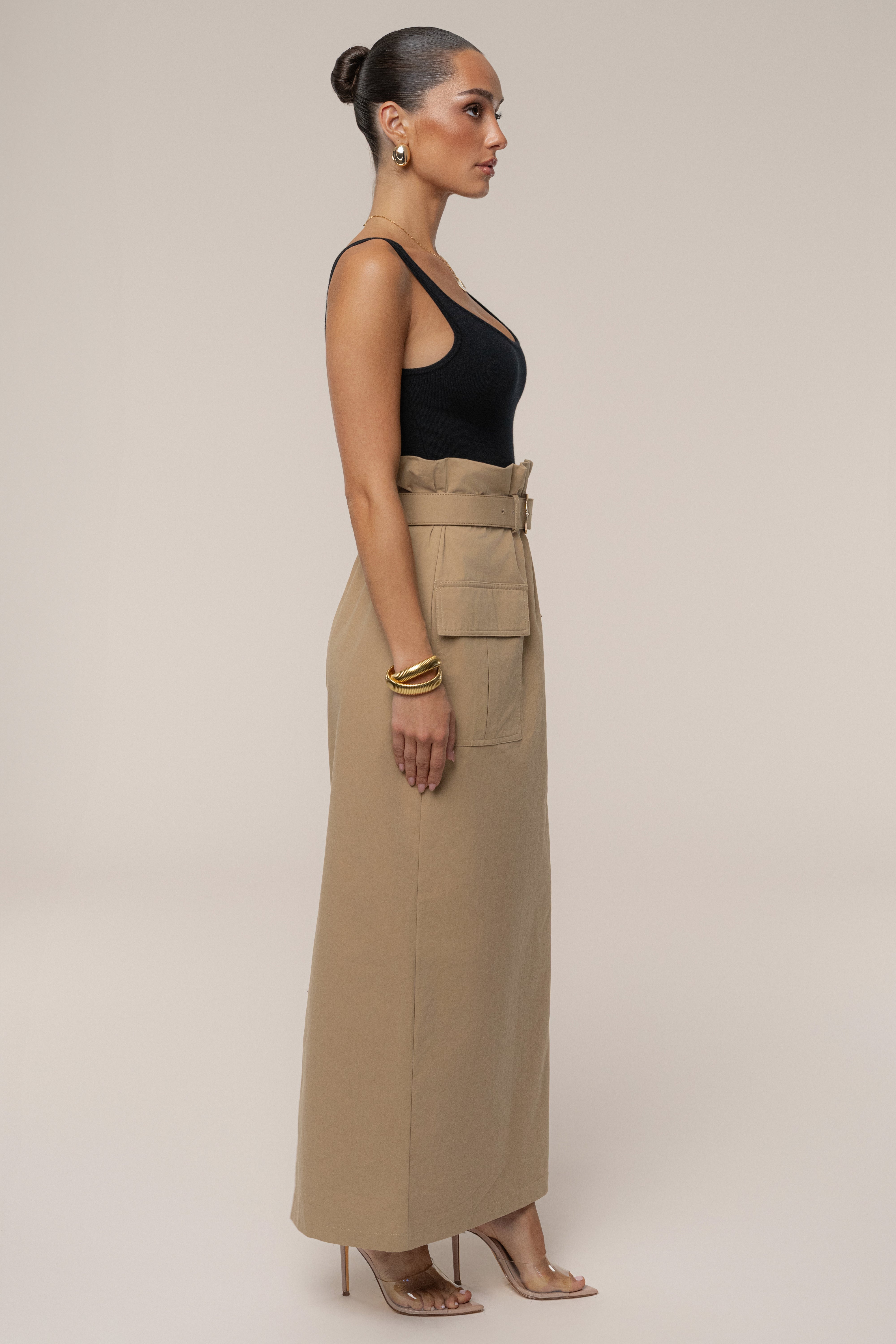 Khaki New Edge Cargo Skirt