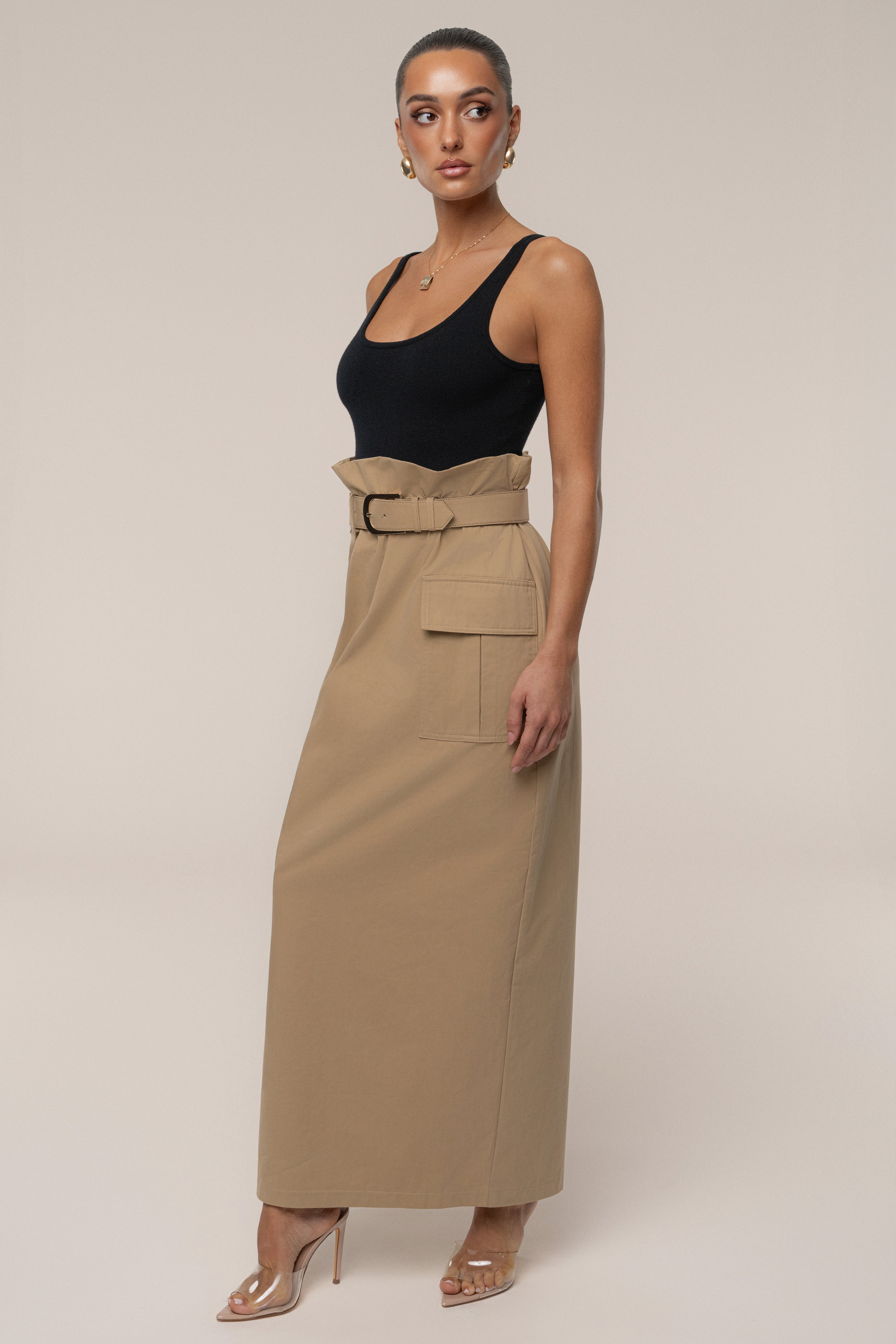 Khaki New Edge Cargo Skirt