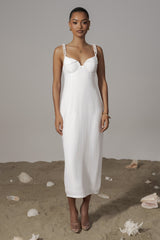 Ivory Secret Hideout Linen Dress