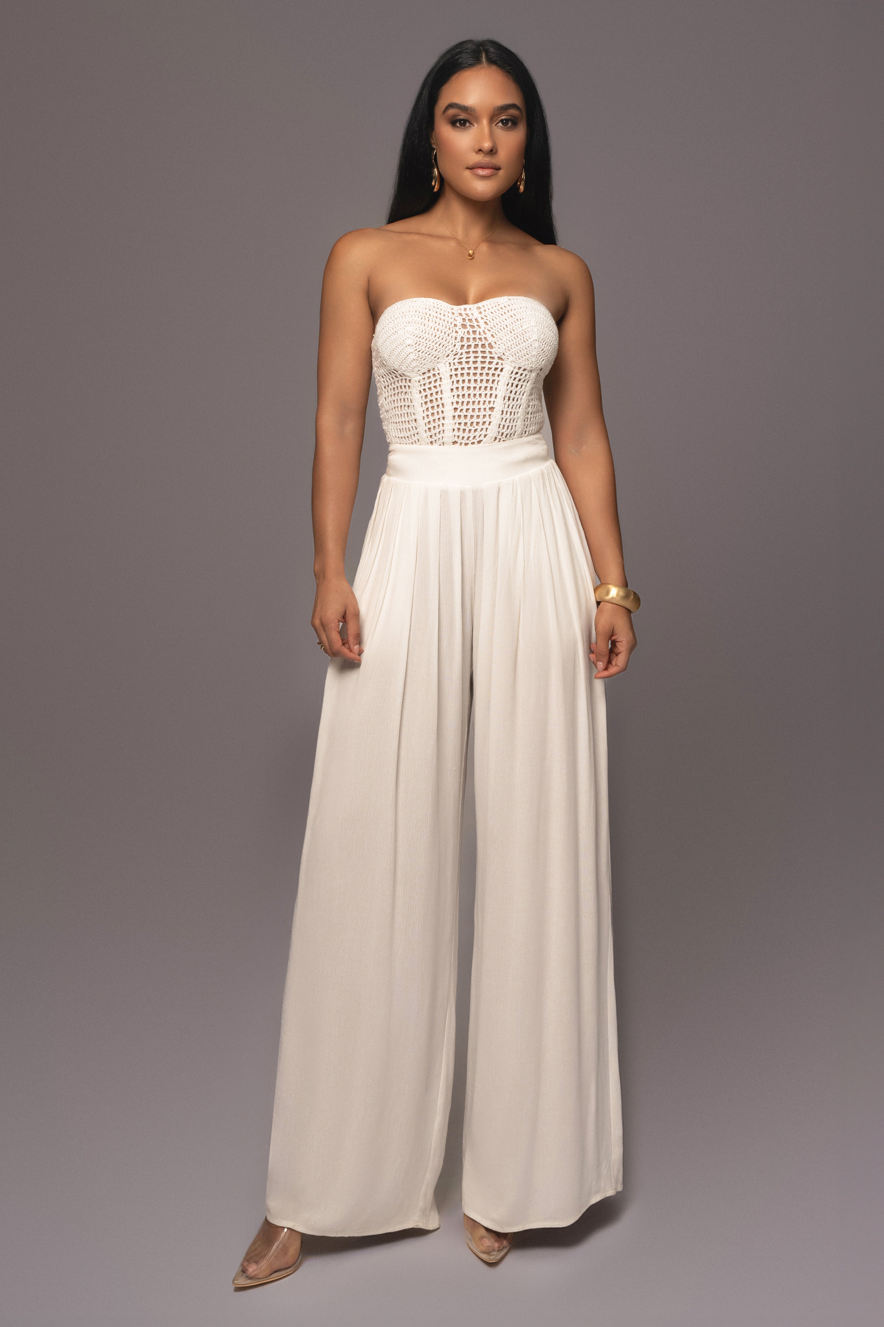 White Want It All Crochet Bustier