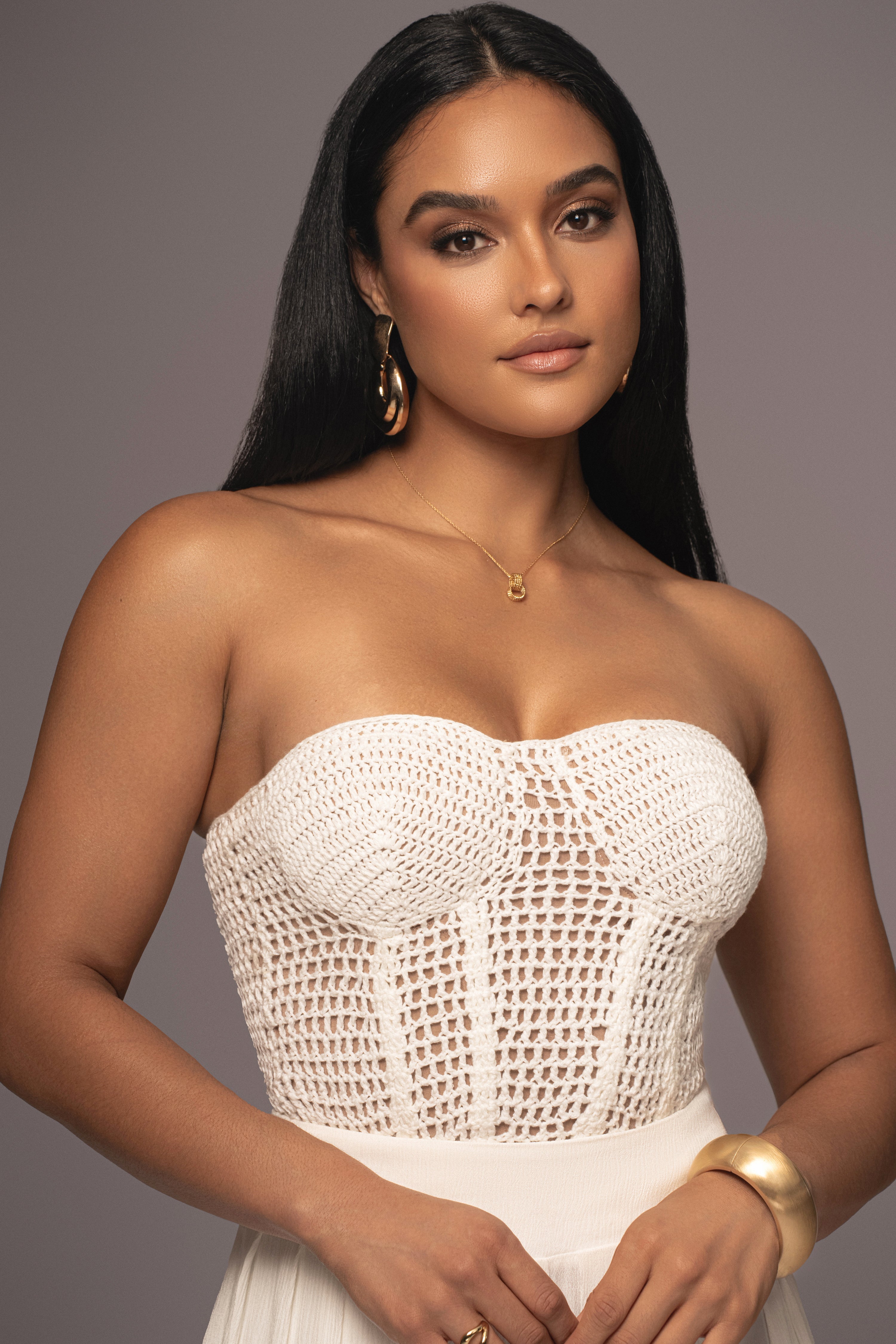 White Want It All Crochet Bustier