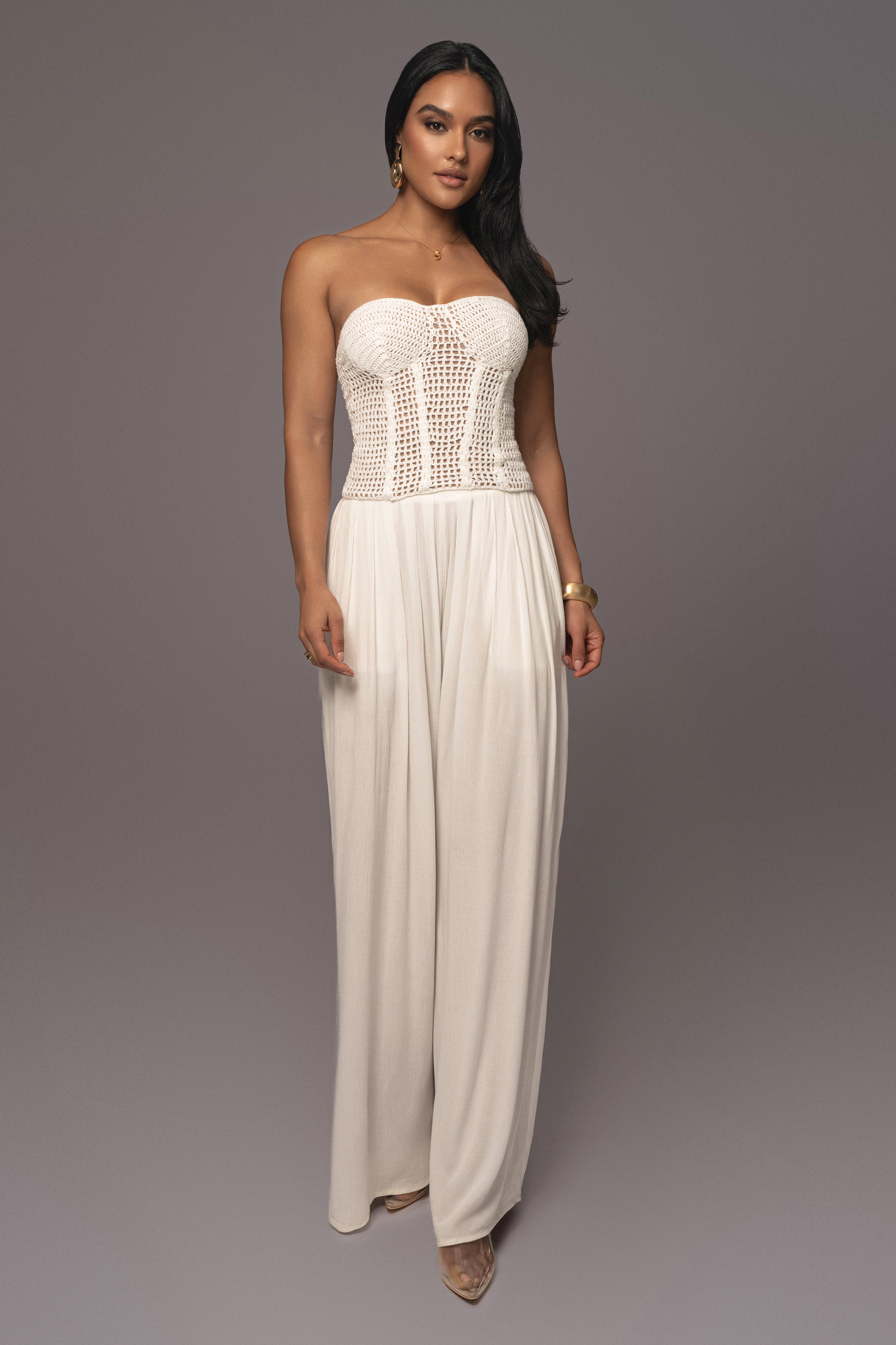 White Want It All Crochet Bustier