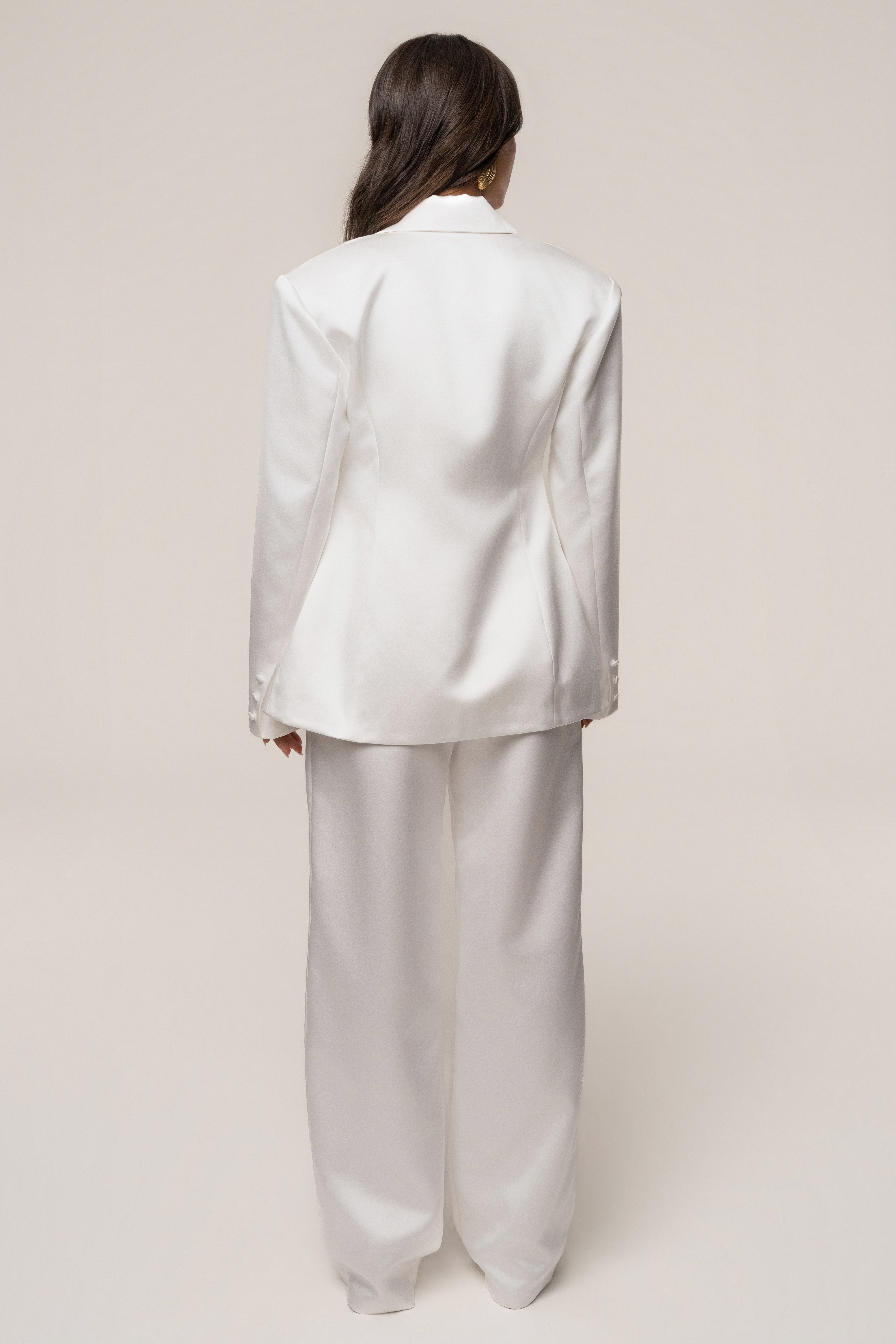 White Victoria Satin Blazer