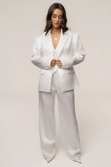 White Victoria Satin Blazer