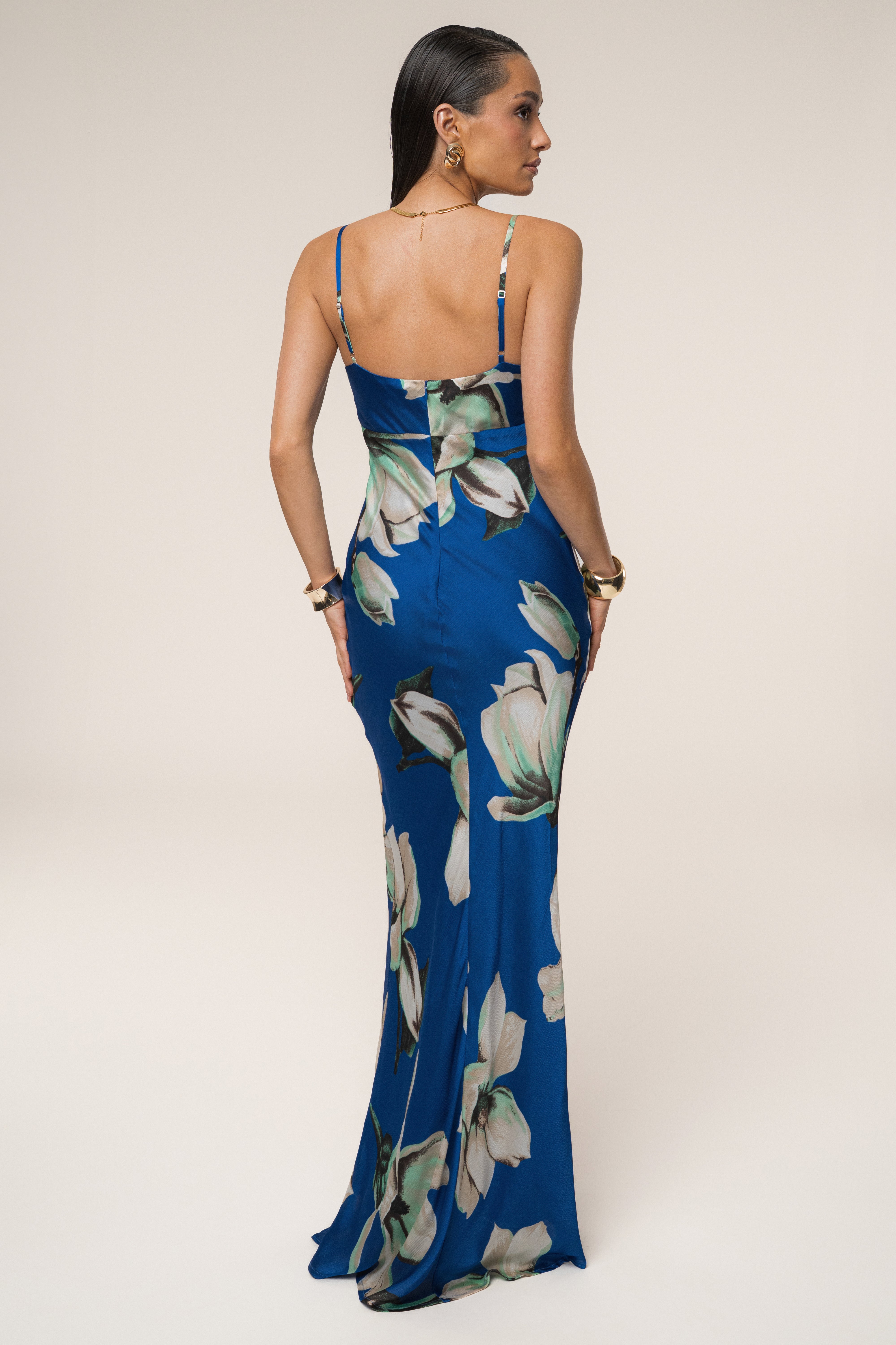 Blue Floral Azul Print Maxi Dress
