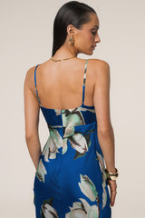 Blue Floral Azul Print Maxi Dress