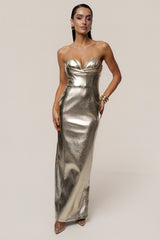 Gold Dorado Metallic Maxi Dress