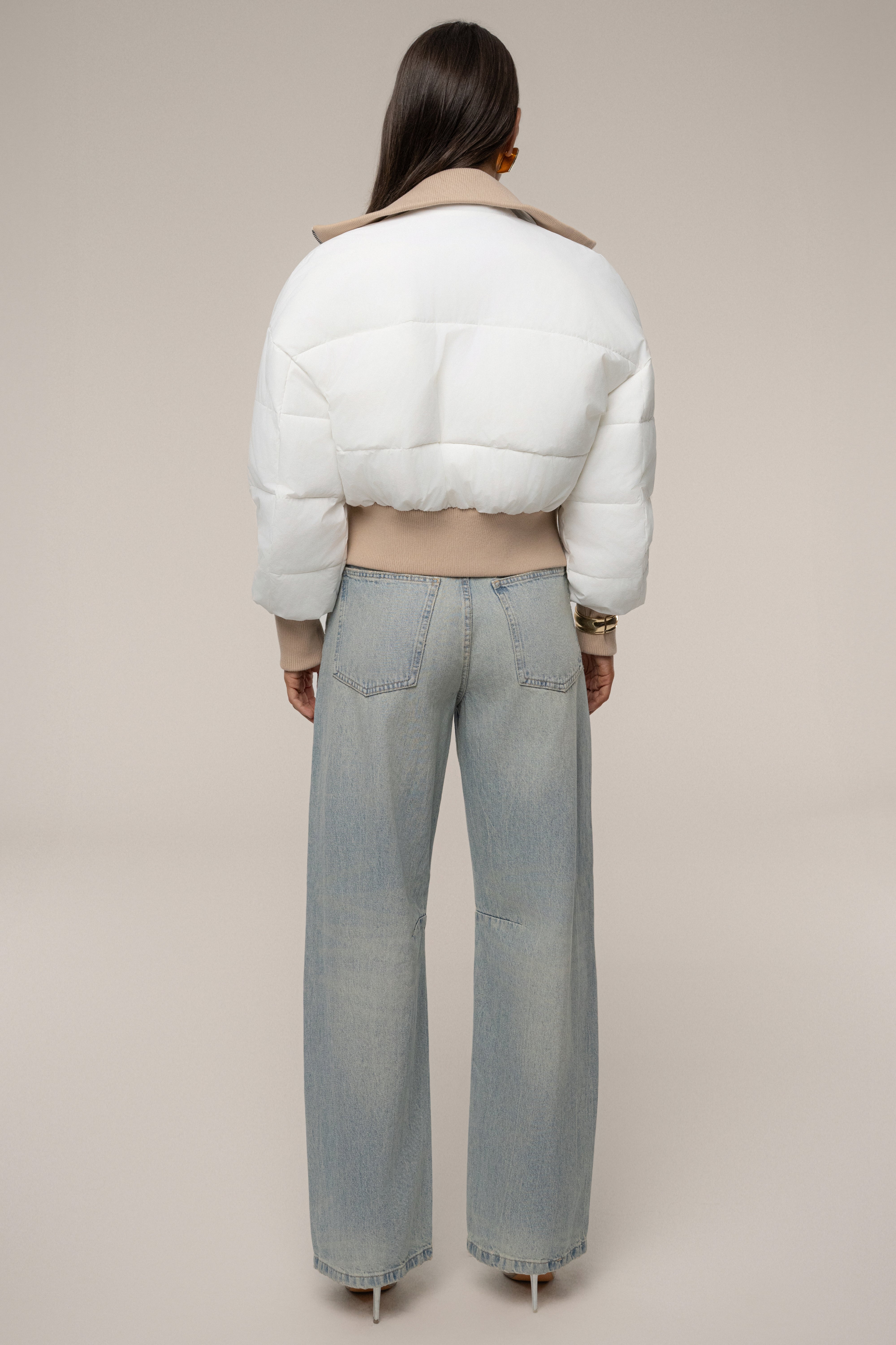 White Stassie Ribbed Jacket