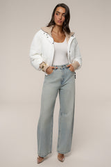 White Stassie Ribbed Jacket