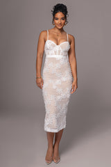 White Angelic Lace Midi Dress