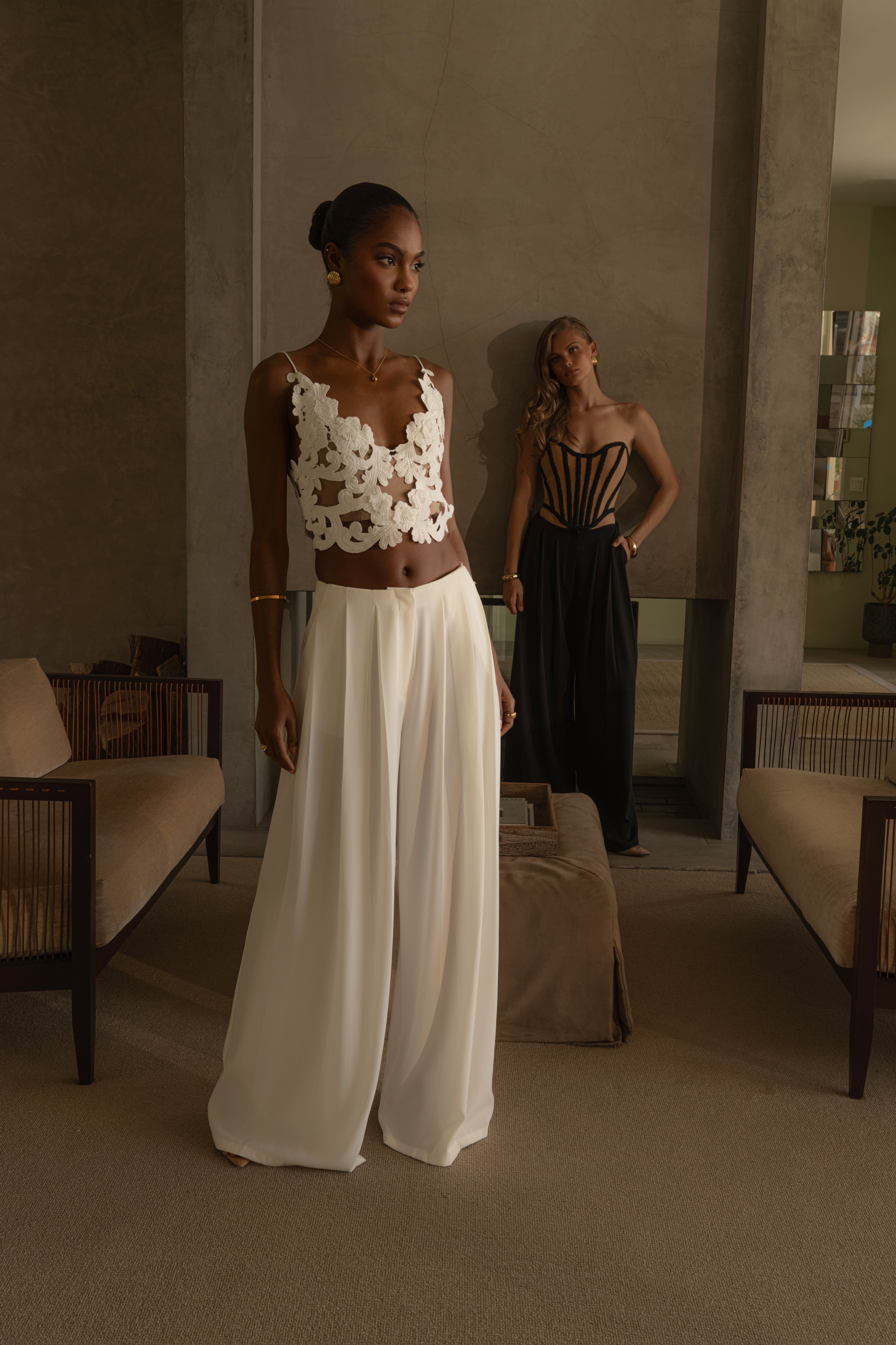 White Anahi Embroidered Top