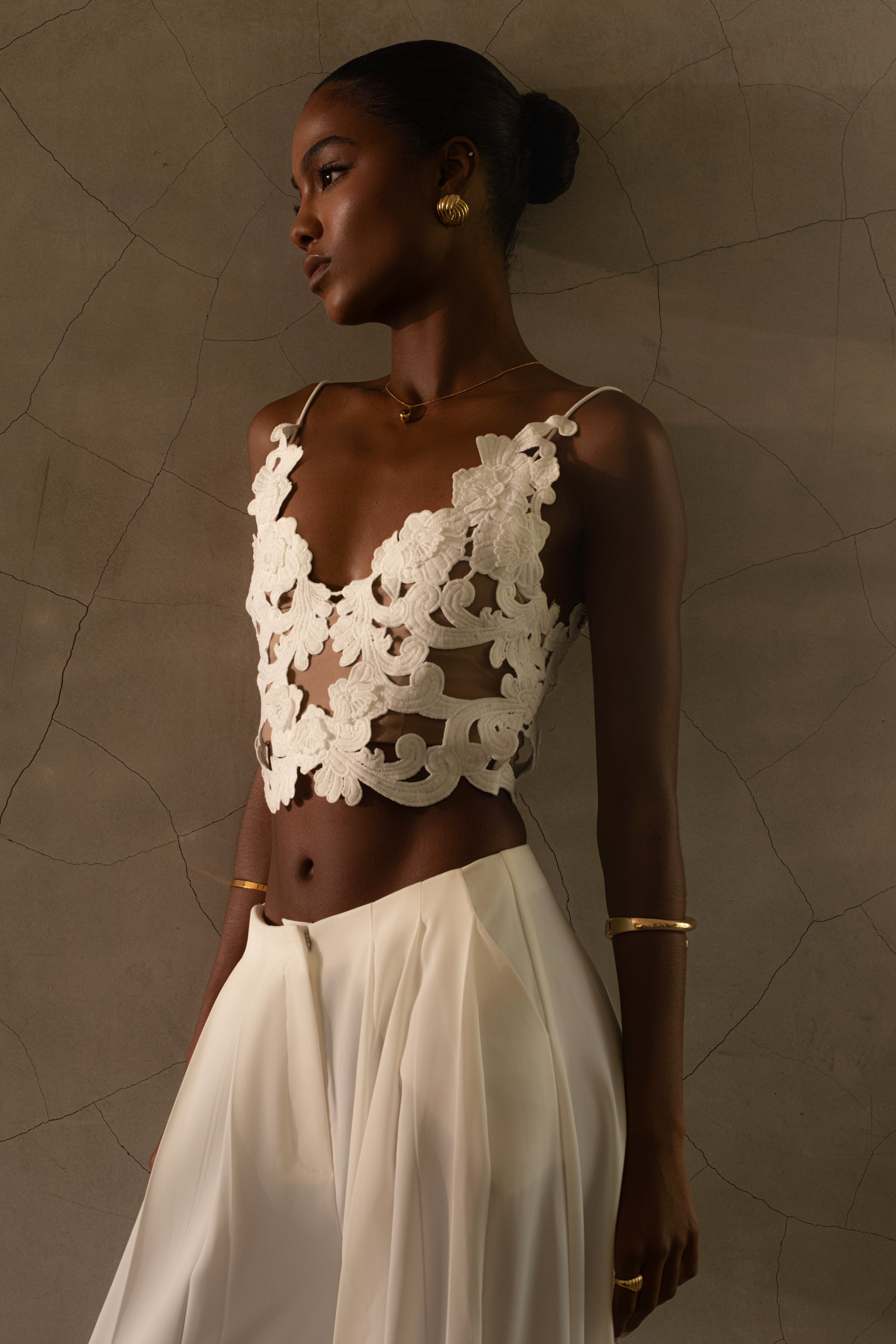 White Anahi Embroidered Top